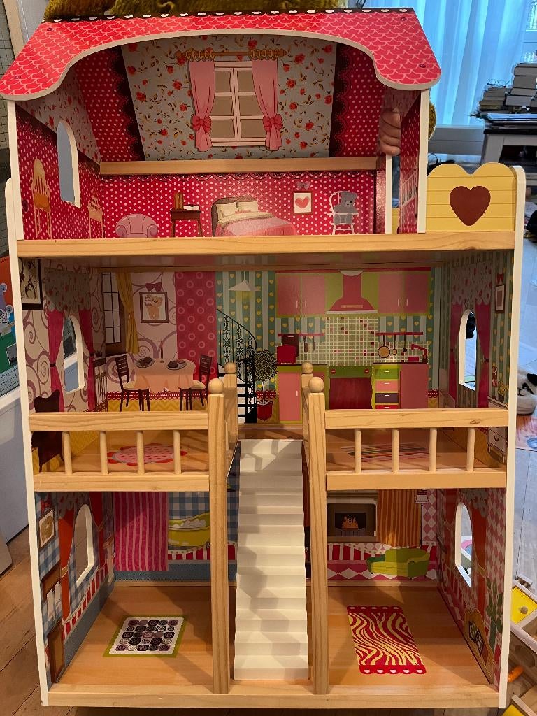 Houten poppenhuis van Bandits & Angels, Ophalen, Zo goed als nieuw, Poppenhuis