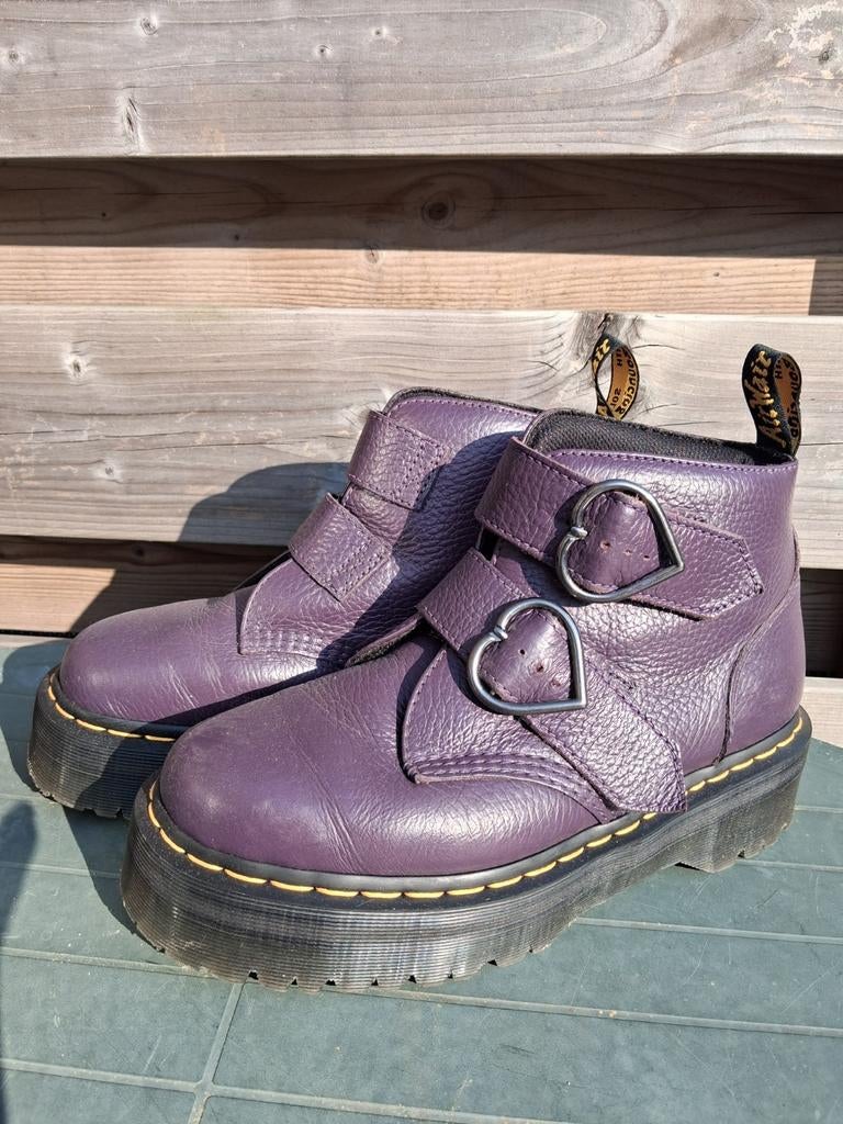 Dr Martens Devon Heart mt 41 paars zgan, Kleding | Dames, Schoenen, Verzenden, Zo goed als nieuw, Overige kleuren
