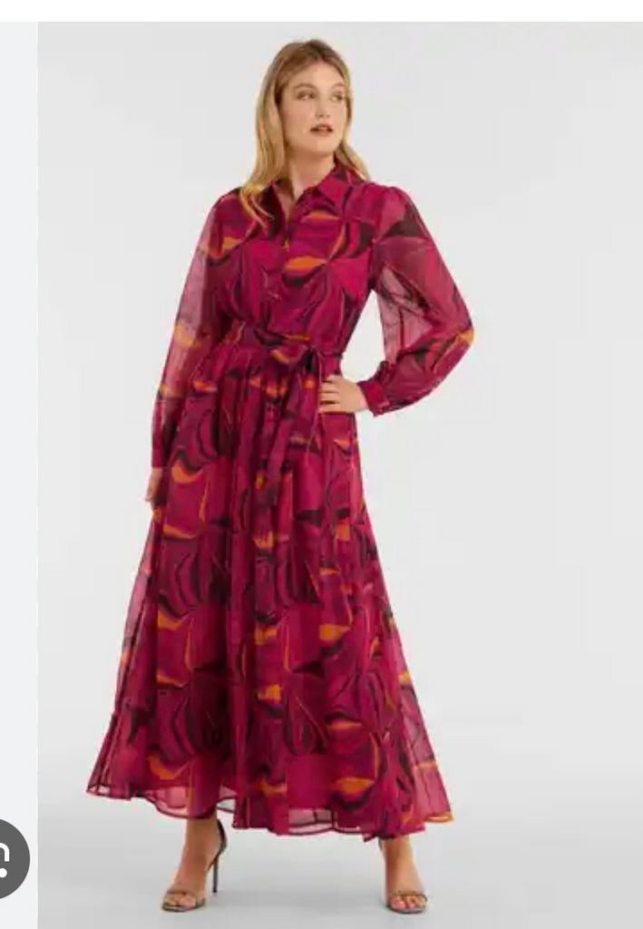 Vrolijke lange jurk van Miluschka maat 42, Maat 42/44 (L), Nieuw, Ophalen of Verzenden, Roze