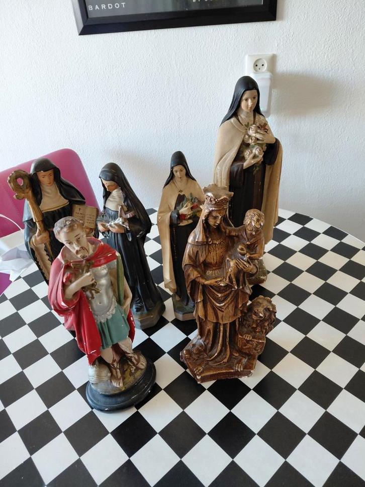 Oude antieke heilige beeldeen ca 1900/30, Antiek en Kunst, Curiosa en Brocante, Ophalen