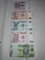 Congo Set 1, 50, 100, 200 en 1000 Francs UNC, Ophalen of Verzenden, Overige landen