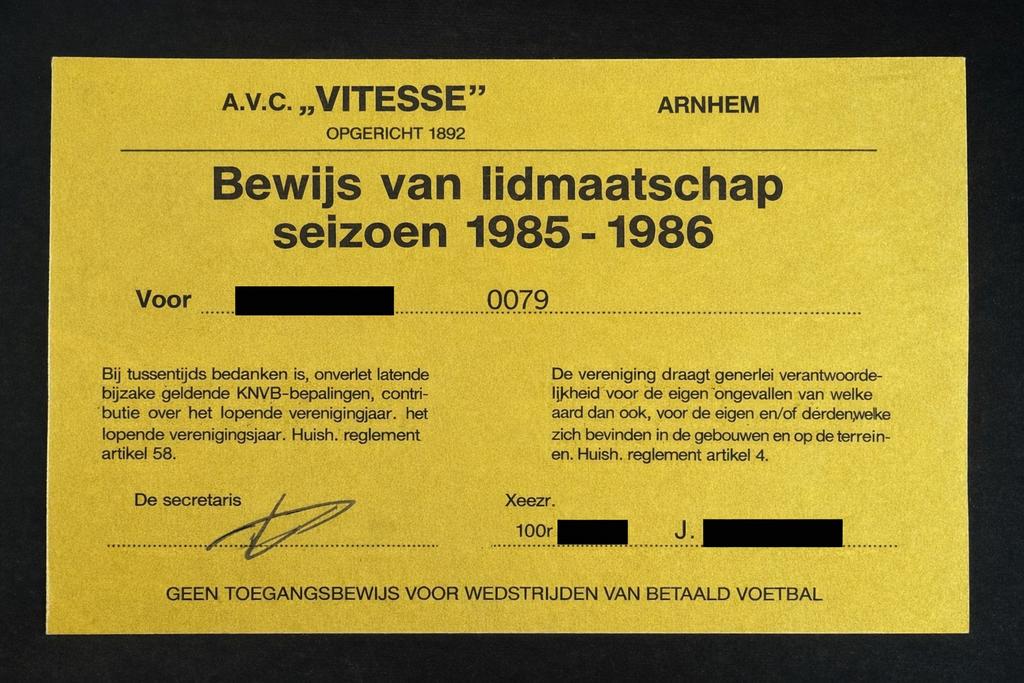 Oude Vitesse seizoenskaarten, Ophalen of Verzenden, Zo goed als nieuw, Vitesse, Vaantje of Sjaal