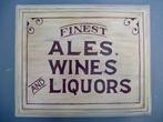 Handgeschilderd reclamebord / Bier Wijn en sterke drank, Reclamebord, Zo goed als nieuw, DeKameraadschap, Dj.kammeraat@telfort.nl