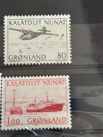 Vliegtuig, schip, Groenland 1974, Ophalen of Verzenden, Postfris, Vliegtuigen
