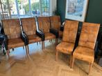 Eetkamer stoelen van leer - gratis af te halen, Huis en Inrichting, Ophalen, Gebruikt, Bruin, Leer, zware kwaliteit