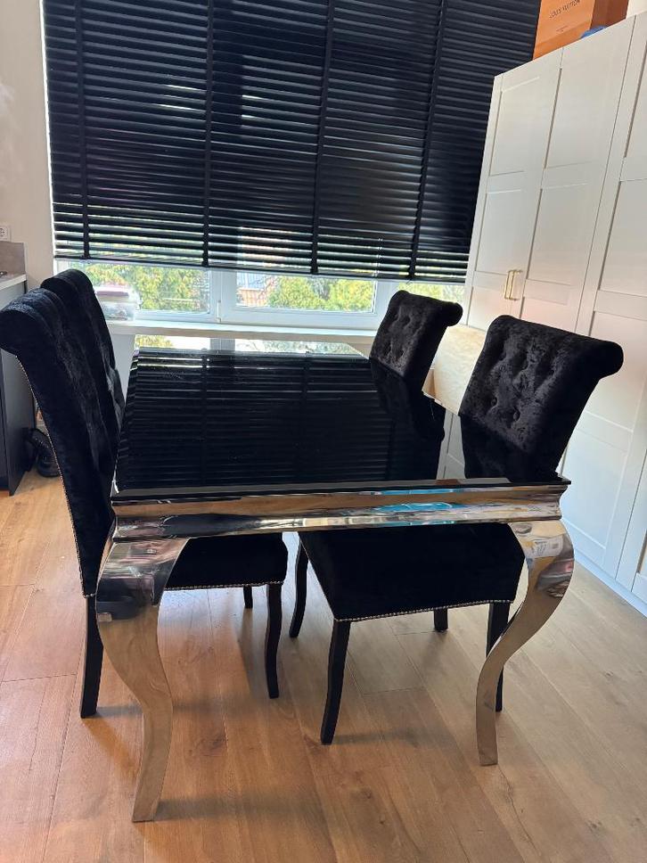 Eet tafel & 4 stoelen | per direct, Huis en Inrichting, Tafels | Eettafels, Zo goed als nieuw, 50 tot 100 cm, 150 tot 200 cm, Vier personen
