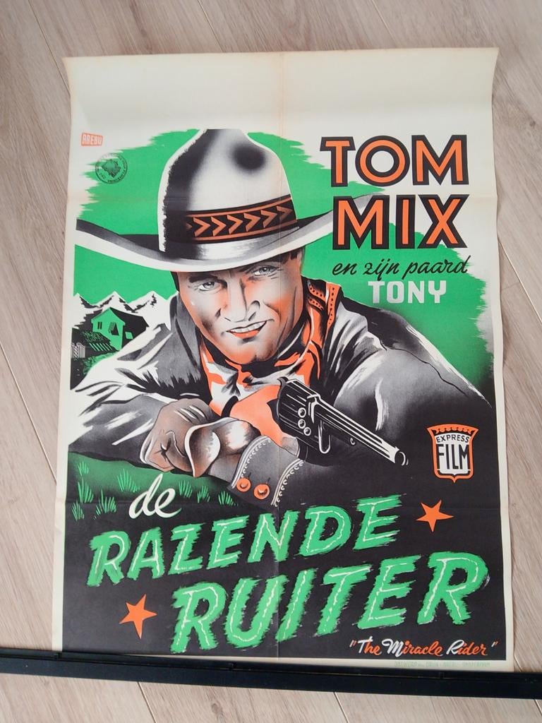 Tom Mix en zijn paard Tony  film poster, Ophalen of Verzenden, A1 t/m A3, Film en Tv, Rechthoekig Staand