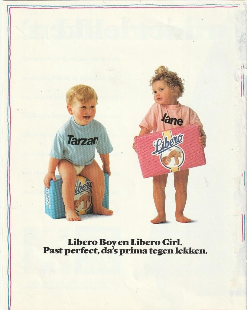 Retro reclame 1989 Libero baby luiers folder boekje, Verzamelen, Retro, Verzenden, Overige typen