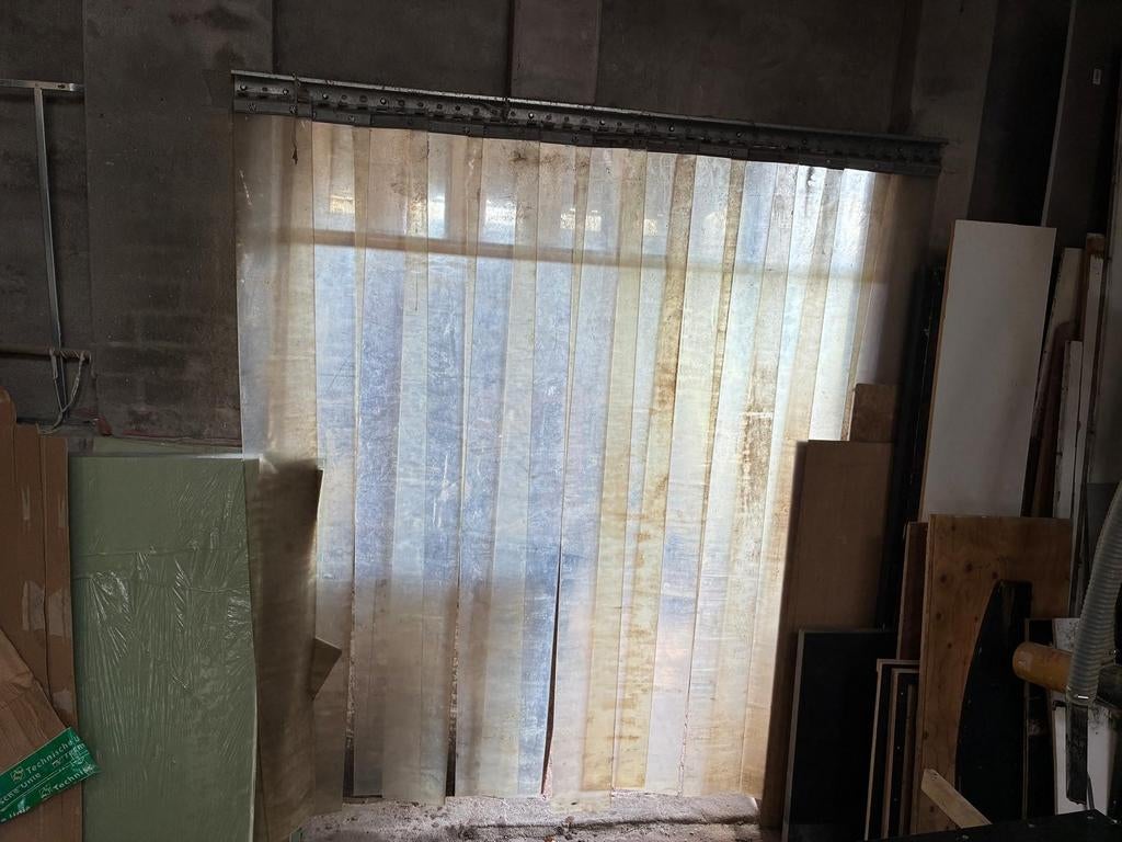 Strokengordijn PVC schuur/garage, Ophalen, Gebruikt, 200 cm of meer, 200 cm of meer