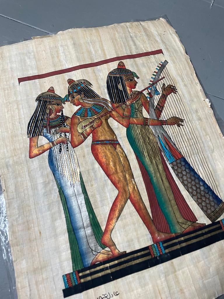 Egyptische papyrusprint met certificaat, Antiek en Kunst, Ophalen of Verzenden