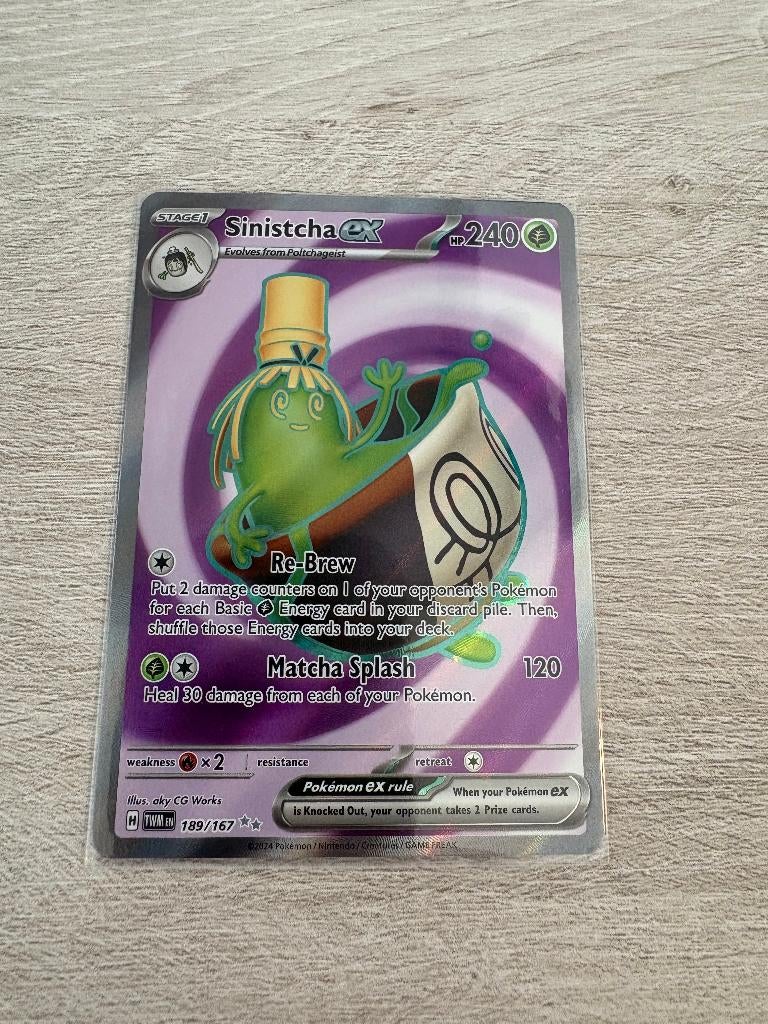 Sinistcha EX (Holo) 189/167 - Twilight Masquerade, Ophalen of Verzenden, Nieuw, Losse kaart, Foil