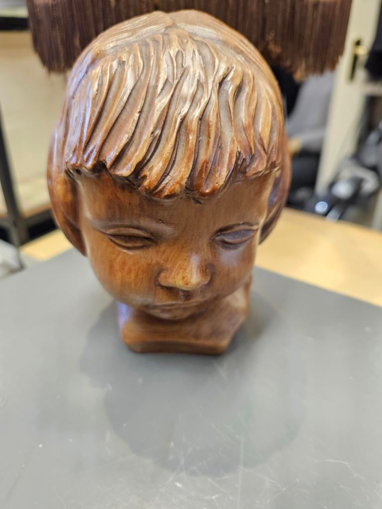 Vintage buste kinderhoofd., Antiek en Kunst, Ophalen of Verzenden