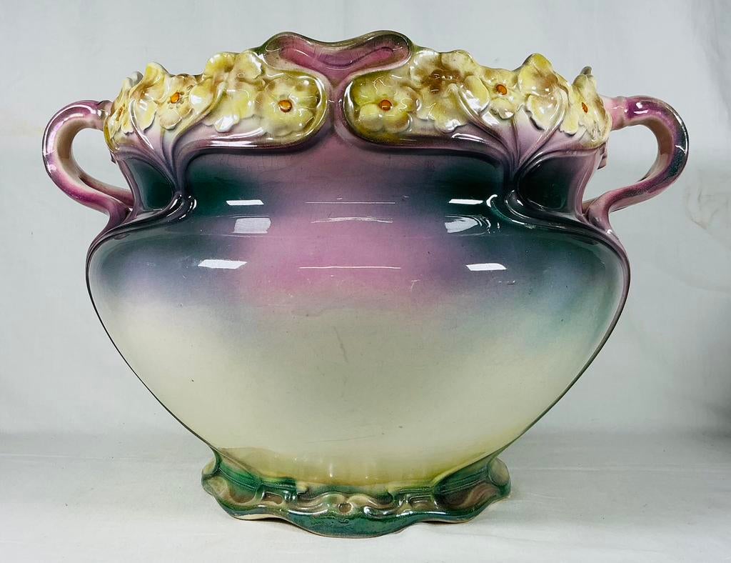 Bonn Franz Mehlem Art Nouveau Jugendstil bloempot jardiniere, Antiek en Kunst, Antiek | Keramiek en Aardewerk, Ophalen of Verzenden