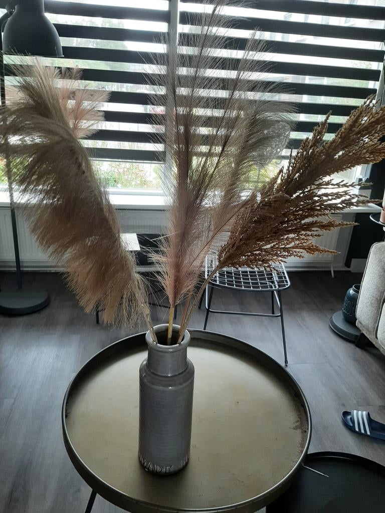 Mooie vaas met pluimen, Ophalen, Zo goed als nieuw