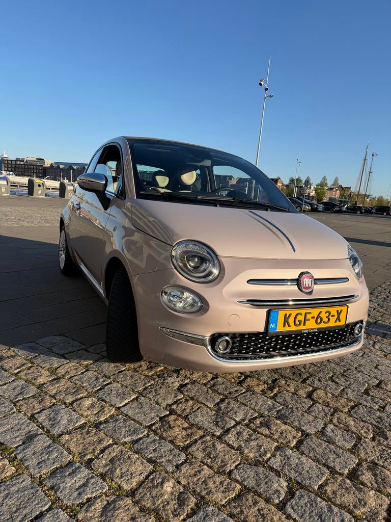Fiat 500 1.0 70pk Hybrid 2020 Grijs/Roze, Voorwielaandrijving, 4 stoelen, 24 km/l, Handgeschakeld