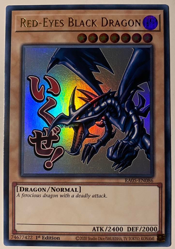 Yu-Gi-Oh! Stamped Red-Eyes Black Dragon RA05 1st Edition, Hobby en Vrije tijd, Verzamelkaartspellen | Yu-gi-Oh!, Ophalen of Verzenden