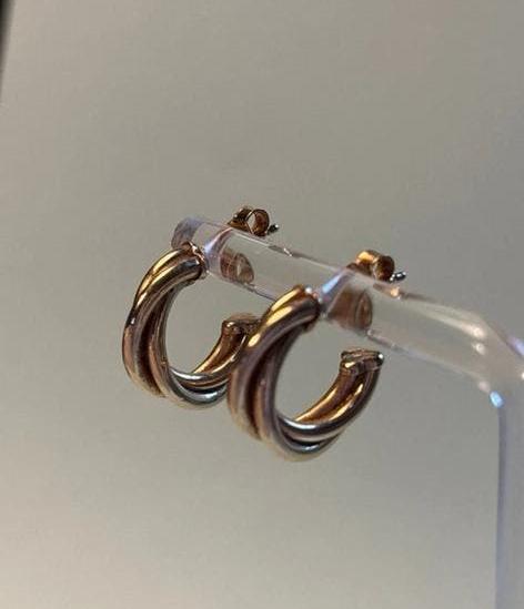 Vintage 14 karaat gouden creolen, Sieraden, Tassen en Uiterlijk, Antieke sieraden, Verzenden, Goud, Oorbellen