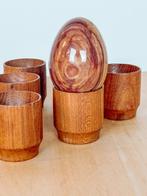 Set van 6 houten Deense eierdoppen, -, -, Ophalen of Verzenden, Zo goed als nieuw