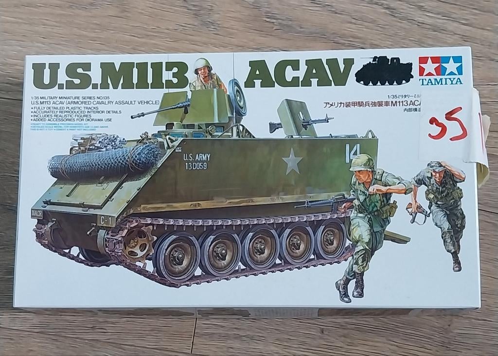 Tamiya U.S. M113 ACAV Modelbouw Kit 1:35, Hobby en Vrije tijd, Modelbouw | Auto's en Voertuigen, Tank, 1:32 tot 1:50, Nieuw, Ophalen of Verzenden