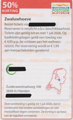 Zwaluwhoeve. Hierden. 30% korting. Postcodeloterij bon., Drie personen of meer, Kortingsbon, Spa of Sauna