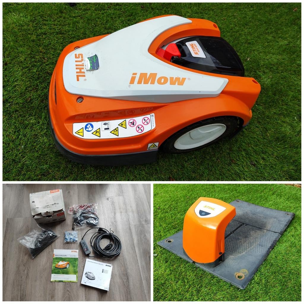 Stihl iMOW RMI 422 Robotmaaier - 800m2 + kit S, Ophalen, Gebruikt, Elektrische grasmaaier, STIHL