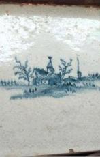Antieke asbak met Delfts blauw tegel, Ophalen of Verzenden
