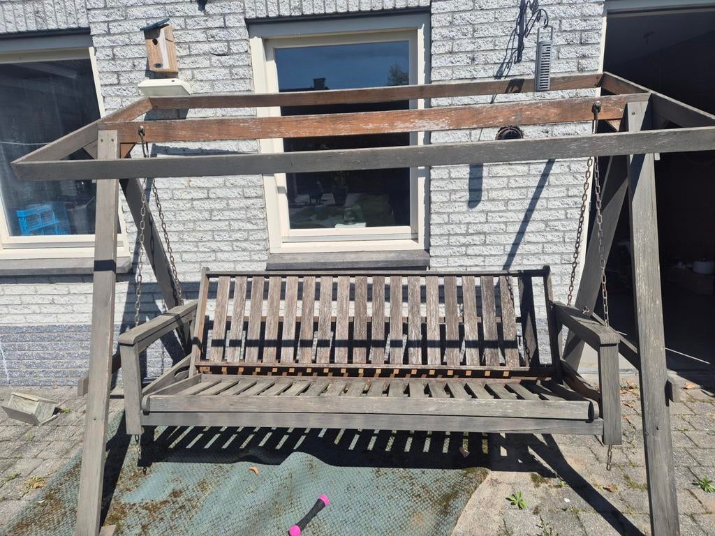 Houten schommelbank voor de tuin, Tuin en Terras, Tuinbanken, Ophalen, Gebruikt, Hout, Schommelbank
