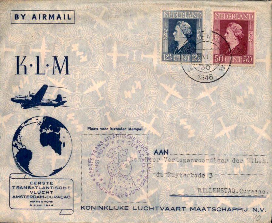 FFC - KLM - New York - 1946, Verzenden, Envelop