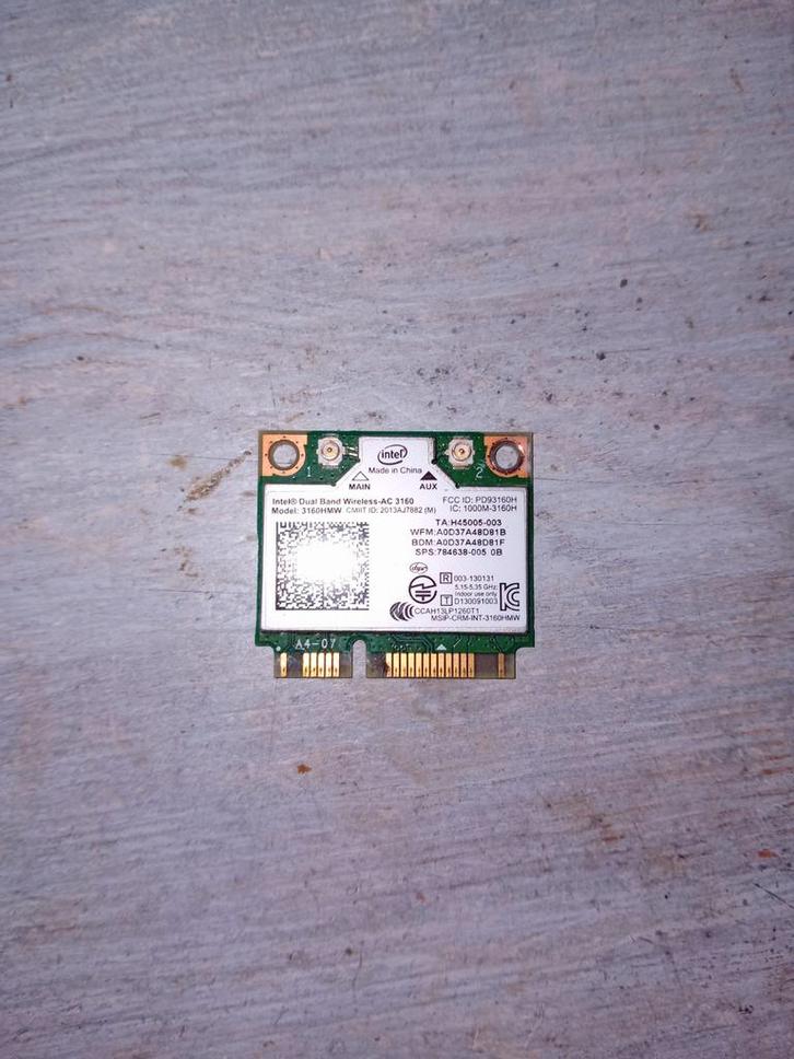 Intel Dual Band Wireless-AC 3160 Netwerkkaart, Computers en Software, Netwerkkaarten, Gebruikt, Intern, Ophalen of Verzenden