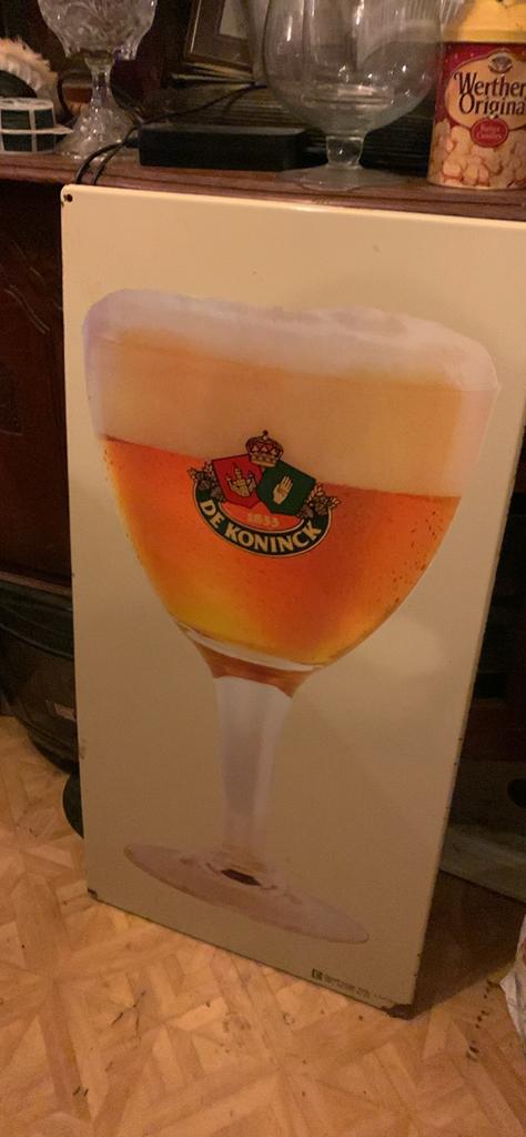 Metalen reclamebord De Koninck, Verzamelen, Merken en Reclamevoorwerpen, Ophalen, Gebruikt, Reclamebord