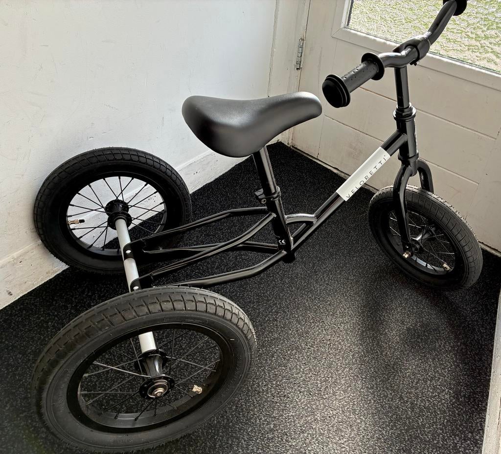 Veloretti driewieler 2-in-1 loopfiets zwart, Ophalen, Zo goed als nieuw, Verstelbare zitting