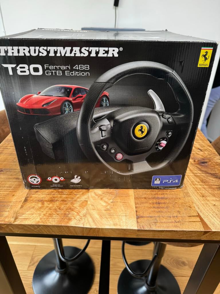 Thrustmaster T80 Ferrari 488 GTB Edition racestuur, Ophalen of Verzenden, Zo goed als nieuw, PlayStation 4
