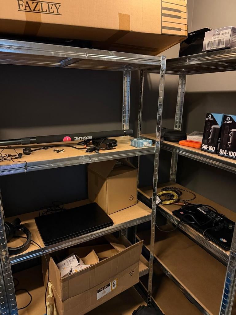 Stellingkasten 6x, metaal, hoog180cm breedte 90cm diepte 40c, Ophalen