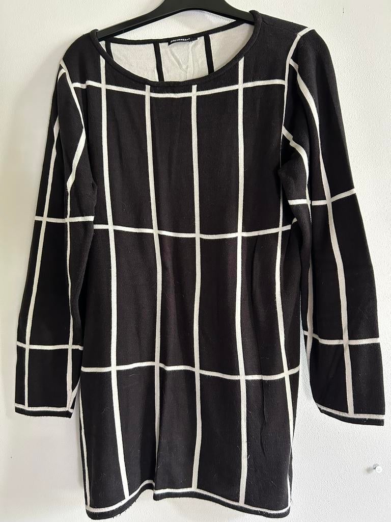 Marimekko trui zwart-wit maat L, Kleding | Dames, Truien en Vesten, Verzenden, Gedragen, Maat 38/40 (M), Zwart