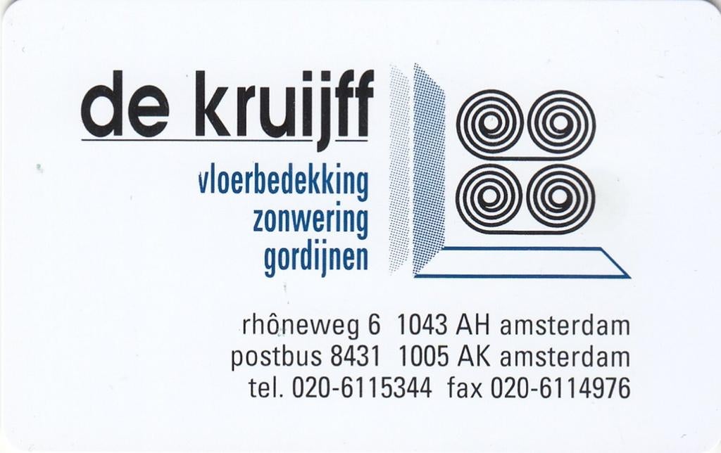 Telefoonkaart CRE179 de Kruijff ongebruikt, Verzamelen, Ophalen of Verzenden, Nederland