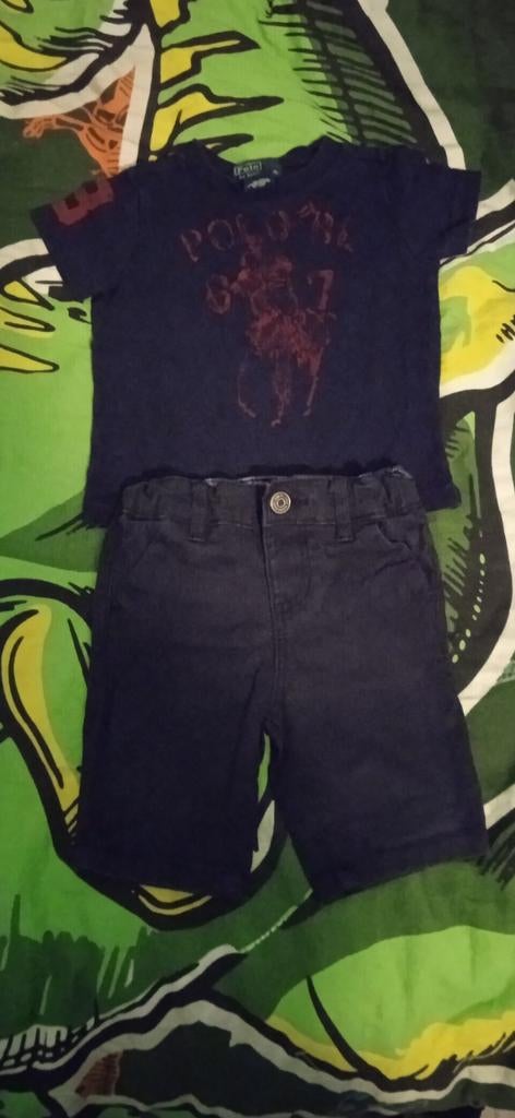 Babykleding set: korte broek en shirtje 9-12 maanden, Kinderen en Baby's, Babykleding | Overige, Ophalen of Verzenden