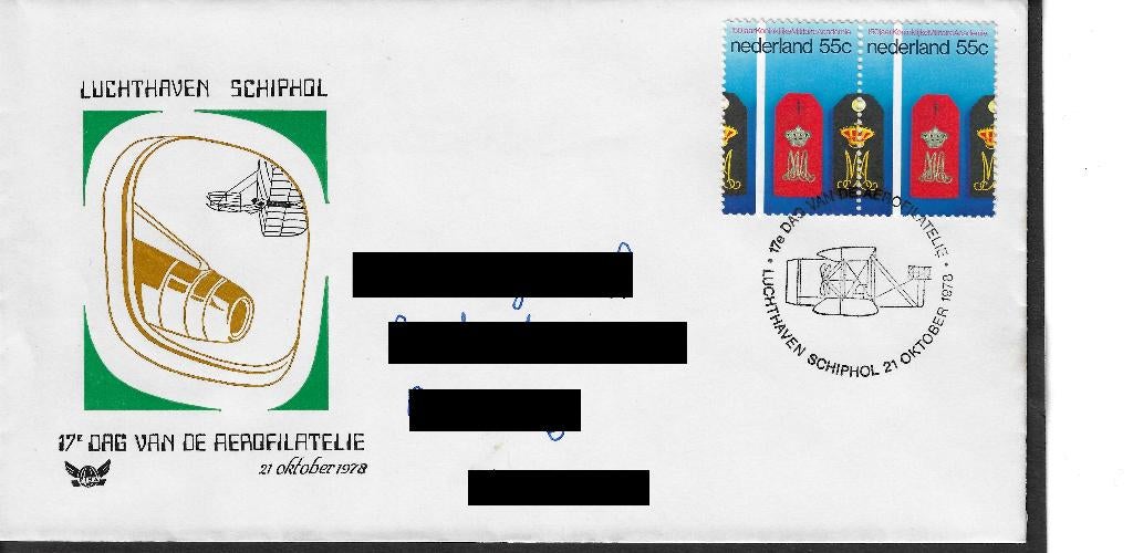 H-4 Schiphol - Dag van de Aerofilatelie 1978 d, Postzegels en Munten, Brieven en Enveloppen | Nederland, Ophalen, Envelop