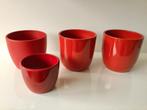 4 rode bloempotten, Tuin en Terras, Bloempotten, Rond, Ophalen of Verzenden, Zo goed als nieuw, Aardewerk
