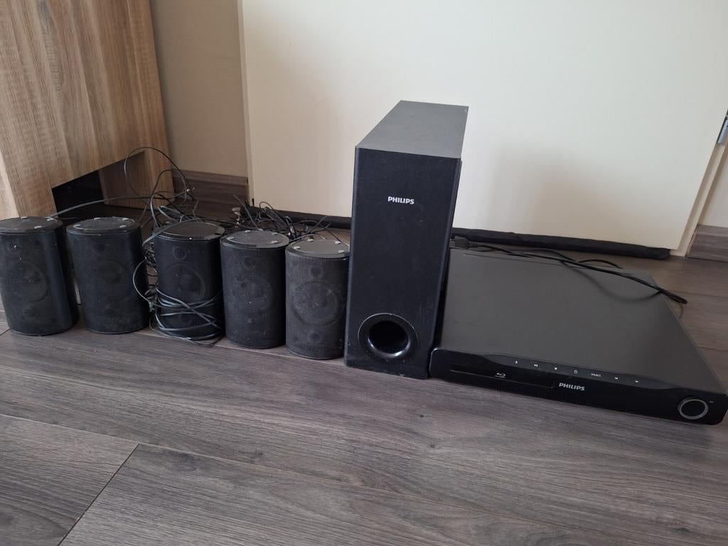 Philips Home Cinema Set met Blu-ray speler en 5.1 geluid, Philips, Gebruikt, Blu-ray-speler, 70 watt of meer