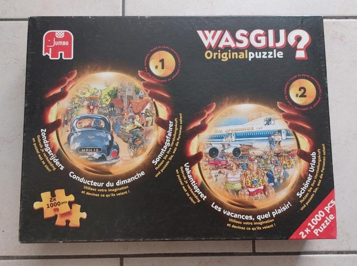 Wasgij nummer 1 Zondagsrijder nummer 2 vakantiepret 2x 1000, Hobby en Vrije tijd, Denksport en Puzzels, Zo goed als nieuw, Legpuzzel