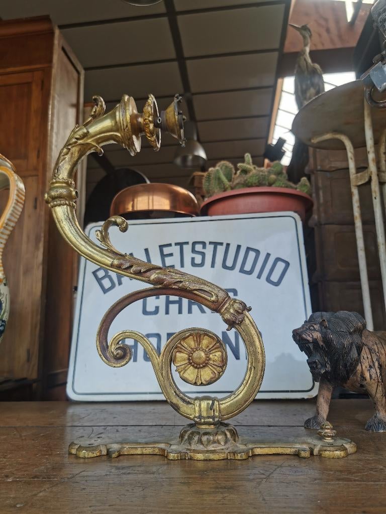 Grote Antieke koperen wandlamp, Antiek en Kunst, Antiek | Lampen, Ophalen of Verzenden