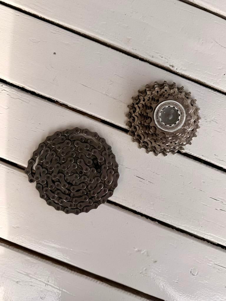 Shimano Ultegra CS-6600 10-speed cassette en ketting, Ophalen of Verzenden, Zo goed als nieuw, Racefiets, Derailleur of Ketting