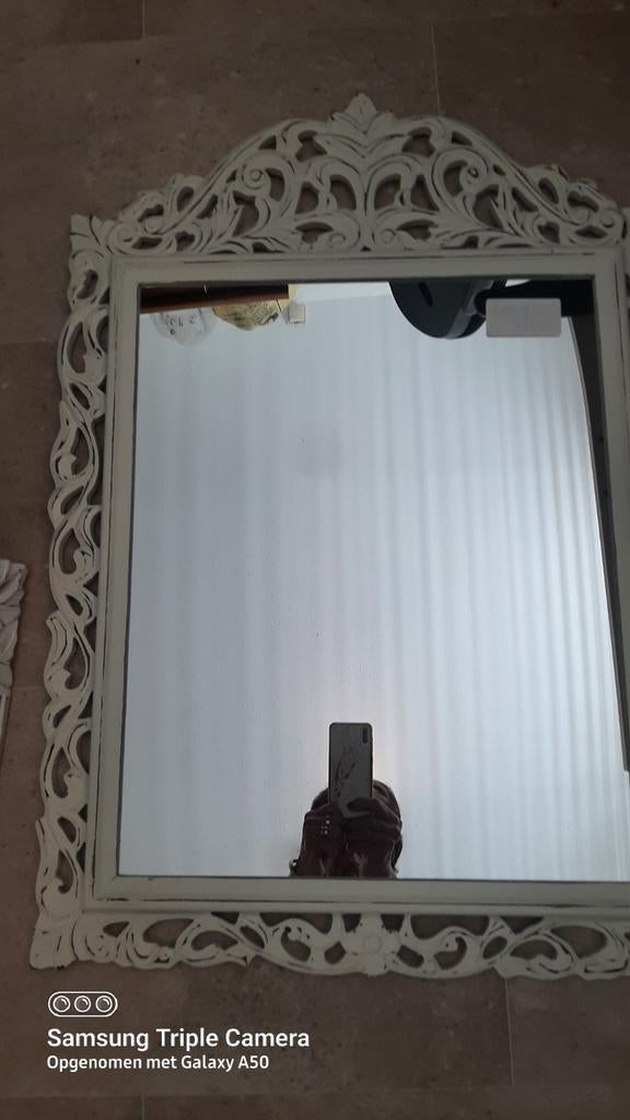 Grote spiegel met 2 wandlijsten super mooi samen 30 euro, Ophalen of Verzenden, Rechthoekig