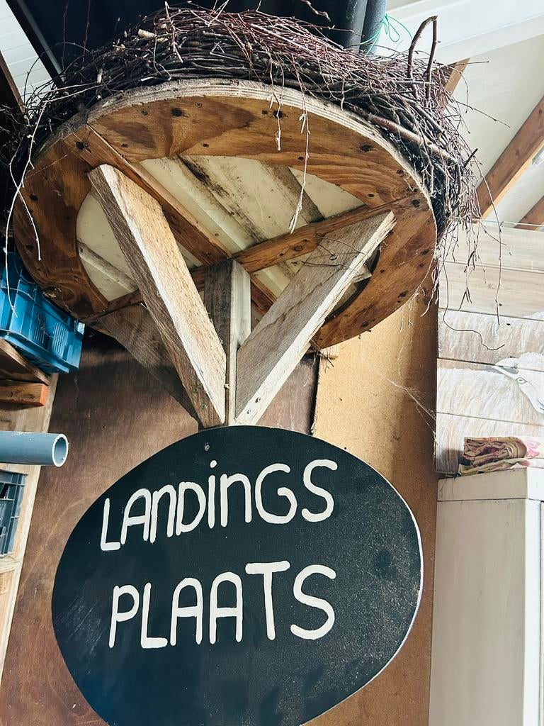 Ooievaarsnest geboorte nest met naam plaat en ooievaar, Kinderen en Baby's, Ophalen, Zo goed als nieuw