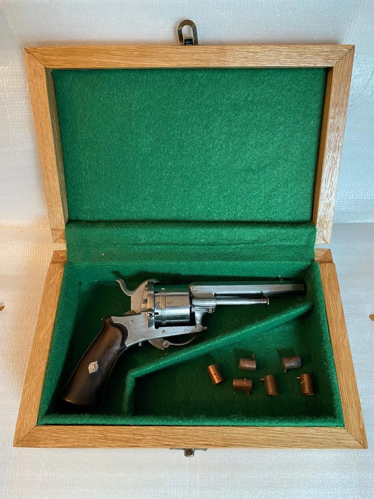 Zeer mooi Luiks 9mm Lefaucheux Penvuur Revolver, Ophalen of Verzenden