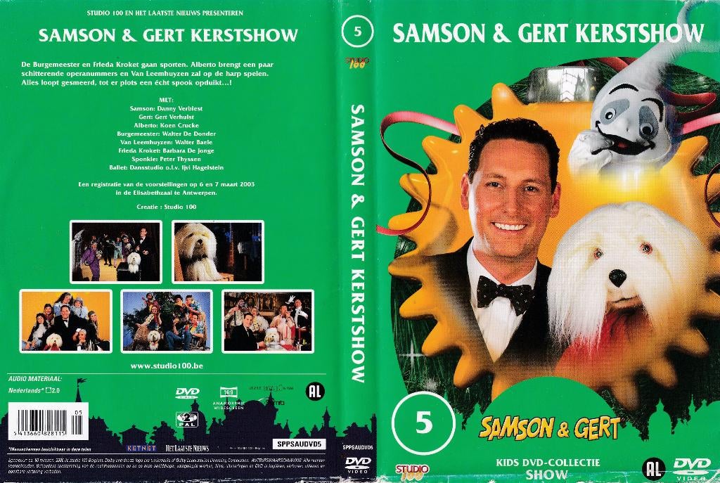 Samson en Gert - Kerstshow (5) 2003 dvd, Cd's en Dvd's, Gebruikt, Alle leeftijden, Ophalen of Verzenden, Komedie