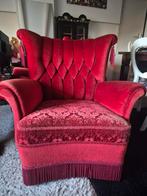Vintage Fauteuil Franje 2 stuks & Chaise longue 1stuk, Gebruikt, Ophalen of Verzenden, 75 tot 100 cm, Stof