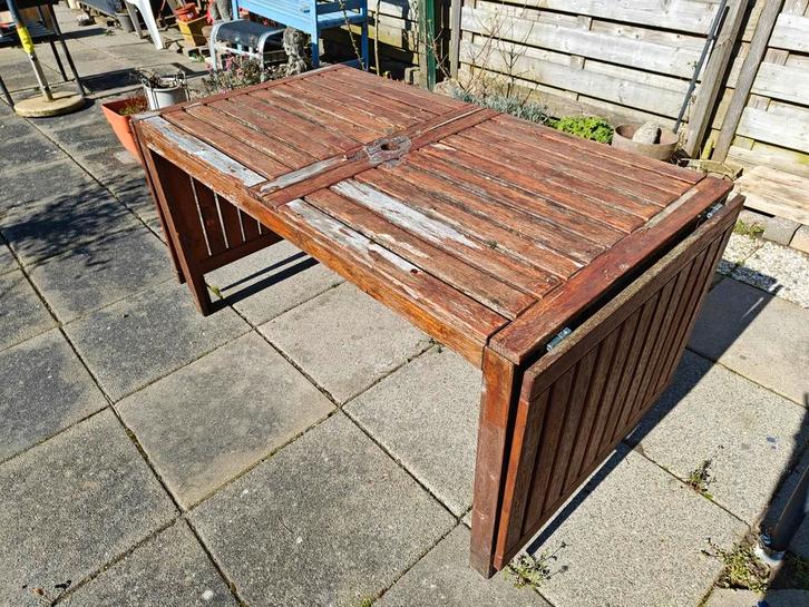 Tuintafel gratis, Tuin en Terras, Tuintafels, Gebruikt, Rechthoekig, Hout, Ophalen