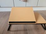 Verstelbaar laptoptafeltje / bedtafel - Houtkleur, Ophalen of Verzenden, Zo goed als nieuw, In hoogte verstelbaar