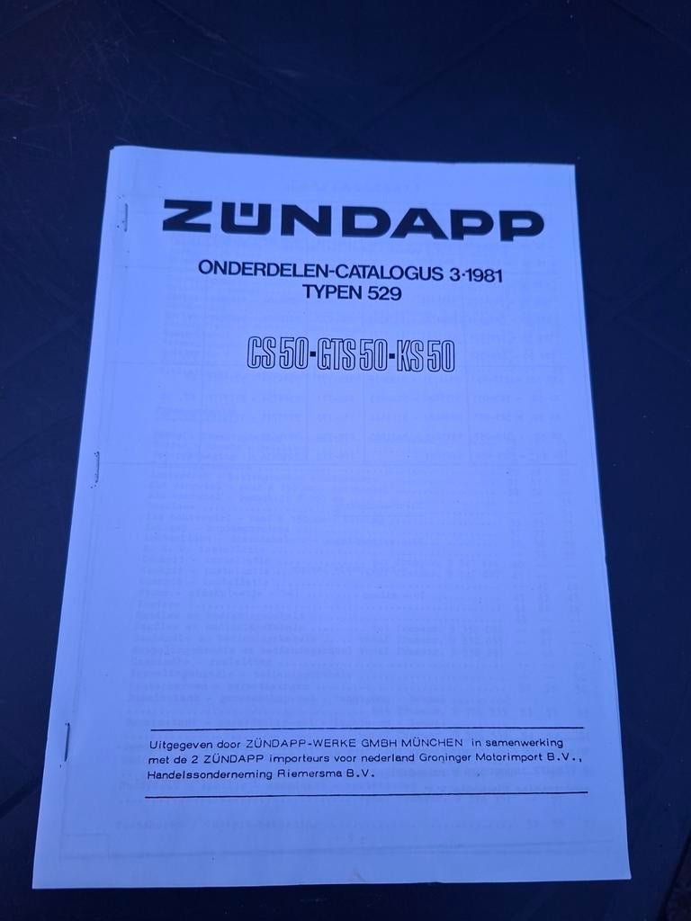 Zundapp 529 onderdelen boek copy, Ophalen of Verzenden, Gebruikt